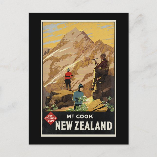 Cartão Postal Montar Cook Nova Zelândia (Frente)