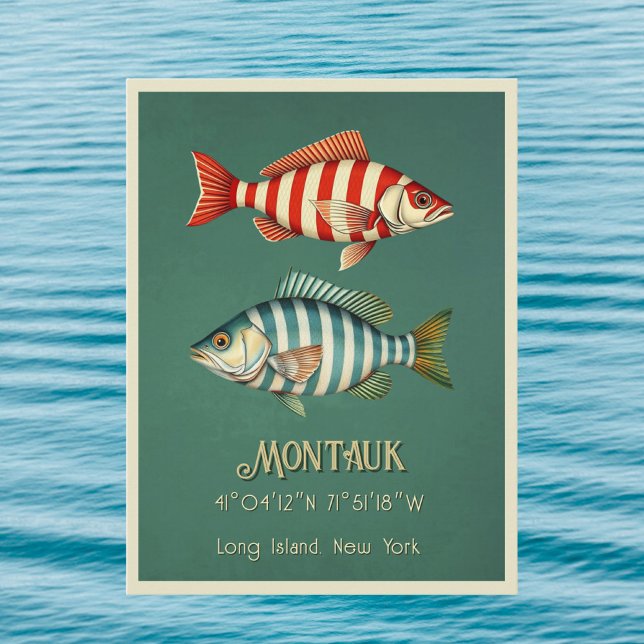 Cartão Postal Montauk Long Island New York fish Postcard (Criador carregado)