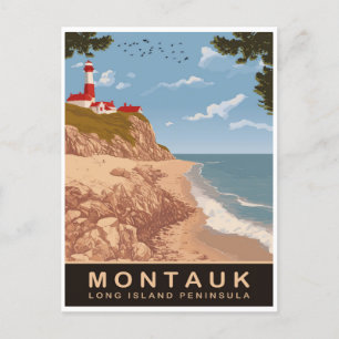 Cartão Postal Montauk, Long Island, Viagens vintage