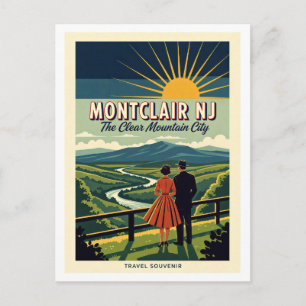 Cartão Postal Montclair NJ Viagem Retro Estilo Anos 50
