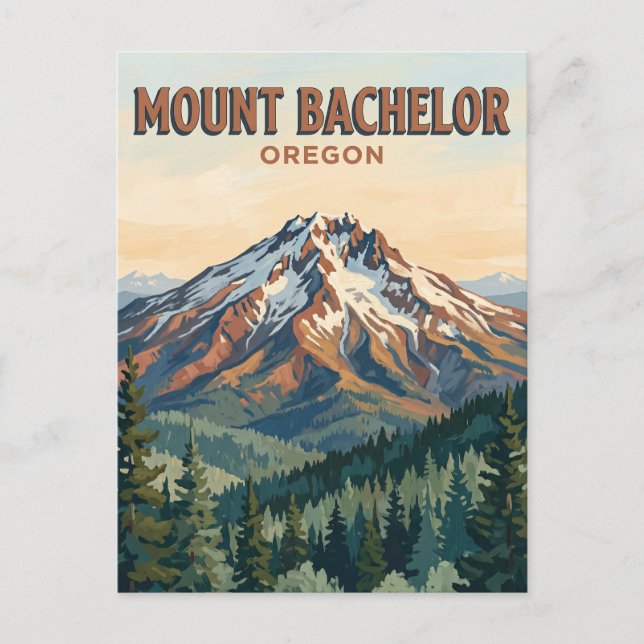 Cartão Postal Monte Bachelor Oregon (Frente)