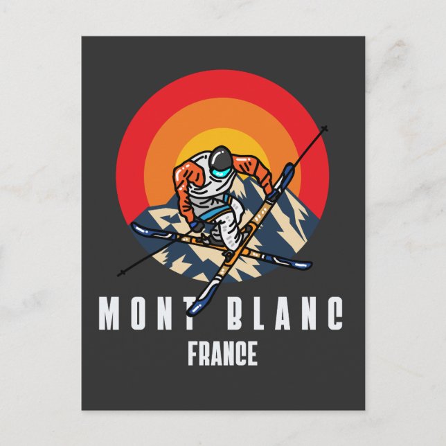Cartão Postal Monte Blanc Ski França (Frente)