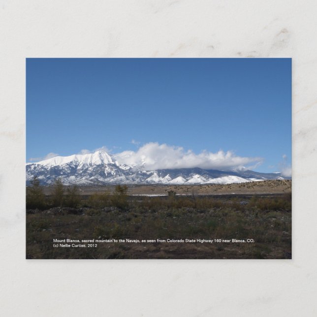 Cartão Postal Monte Blanca perto de Blanca, CO (Frente)