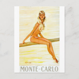 Cartão Postal Monte Carlo Art Nouveau Poster Art