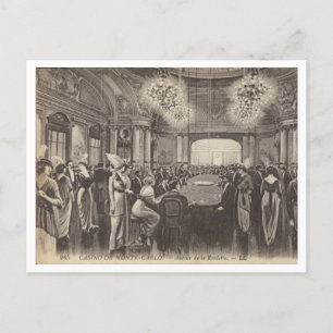 Cartão Postal Monte Carlo, Casino de Jogo, Estilo Vintage dos an