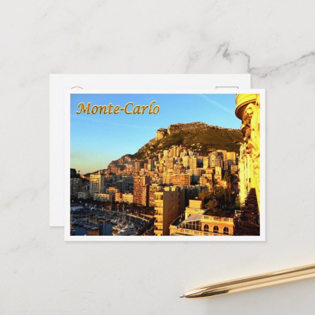 Cartão Postal Monte Carlo - Mônaco - Panorama - (Frente/Verso In Situ)