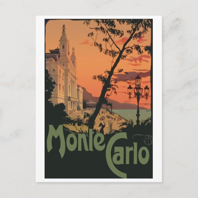 Cartão Postal Monte Carlo no pôr do sol (Frente)