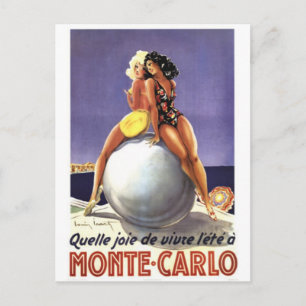 Cartão Postal Monte Carlo Vintage, Mônaco -