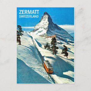 Cartão Postal Monte Cervino, Suíça, Zermatt, vintage