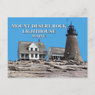 Cartão Postal Monte Desert Rock Lighthouse, Cartão-postal Maine