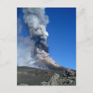Cartão Postal Monte Etna - erupção vulcânica