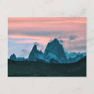 Cartão Postal Monte Fitz Roy, Patagônia, Argentina ao anoitecer