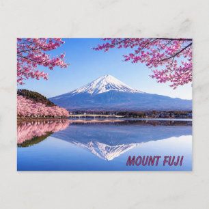 Cartão Postal Monte Fuji cercado por cerejeiras em flor