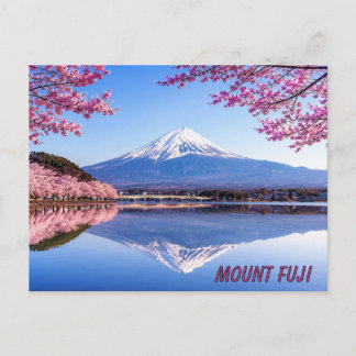 Cartão Postal Monte Fuji cercado por cerejeiras em flor