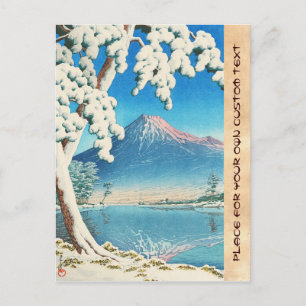 Cartão Postal Monte Fuji depois da cena de Snow Hasui Kawase shi