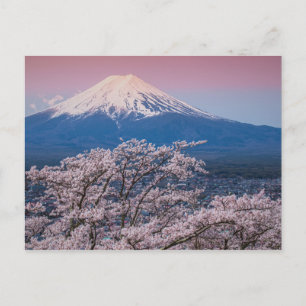 Cartão Postal Monte Fuji e Cherry Blossoms