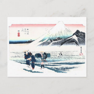 Cartão Postal Monte Fuji e Rice Fields Ukiyo-e por Hiroshige