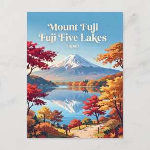 Cartão Postal Monte Fuji, Fuji Five Lakes Japão