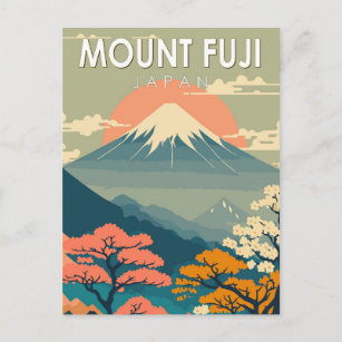 Cartão Postal Monte Fuji Japan Viagem Art Vintage