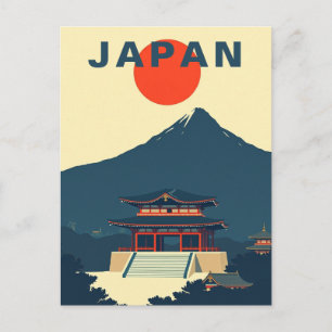 Cartão Postal Monte Fuji Japão Minimalista Vintage