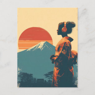 Cartão Postal Monte Fuji vintage