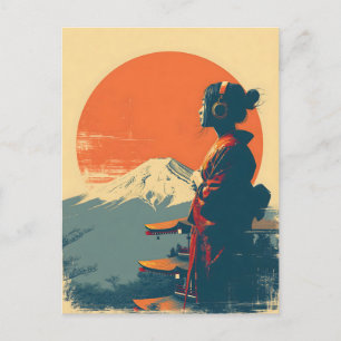 Cartão Postal Monte Fuji vintage