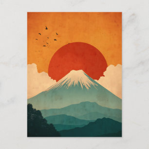 Cartão Postal Monte Fuji vintage