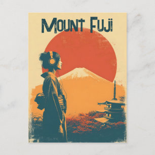 Cartão Postal Monte Fuji vintage