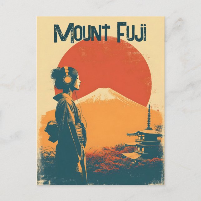 Cartão Postal Monte Fuji vintage (Frente)