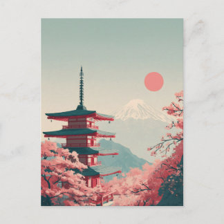 Cartão Postal Monte Fuji vintage