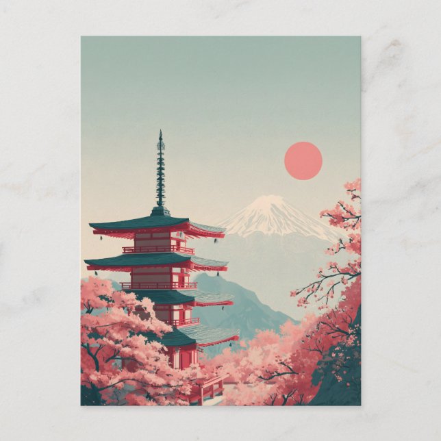 Cartão Postal Monte Fuji vintage (Frente)