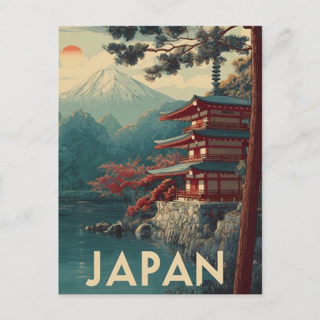 Cartão Postal Monte Fuji vintage (Frente)