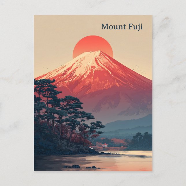 Cartão Postal Monte Fuji vintage (Frente)