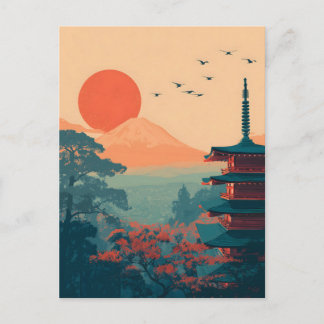 Cartão Postal Monte Fuji vintage
