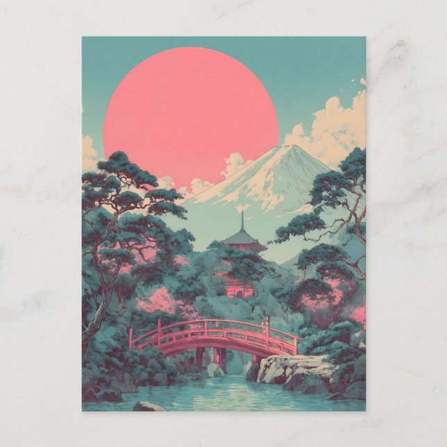 Cartão Postal Monte Fuji vintage (Frente)