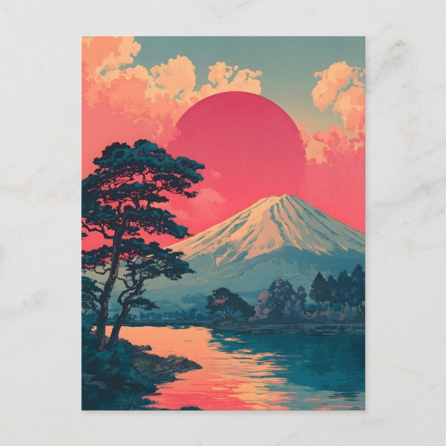 Cartão Postal Monte Fuji vintage (Frente)