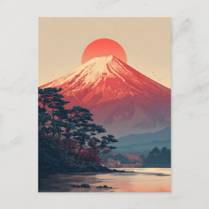 Cartão Postal Monte Fuji vintage