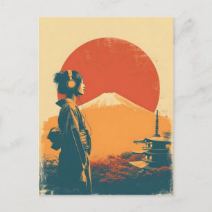 Cartão Postal Monte Fuji vintage