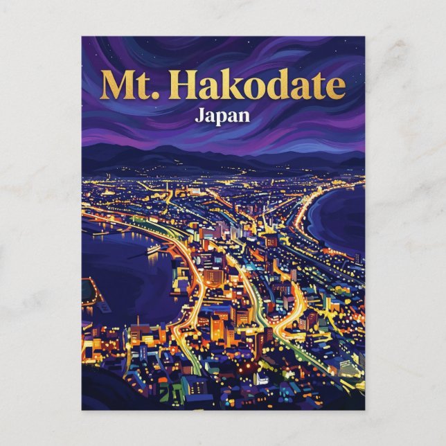 Cartão Postal Monte Hakodate Japão (Frente)