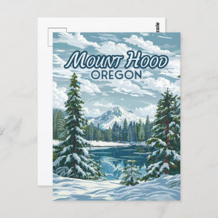 Cartão Postal Monte Hood Oregon Ski Pacífico Noroeste Inverno