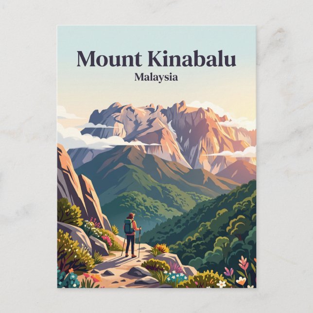 Cartão Postal Monte Kinabalu Malásia (Frente)