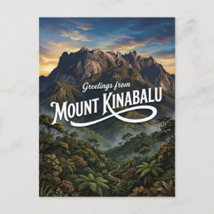Cartão Postal Monte Kinabalu Malásia