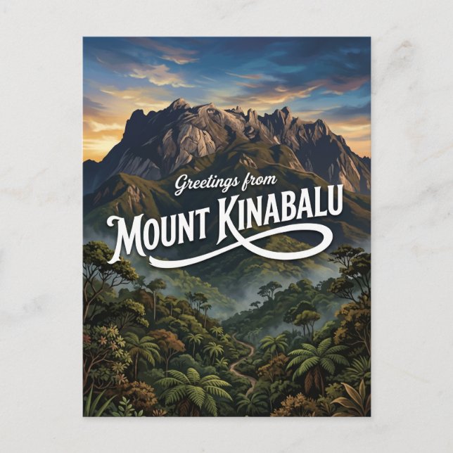 Cartão Postal Monte Kinabalu Malásia (Frente)