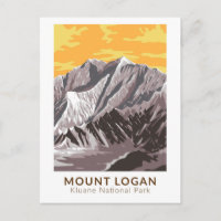 Monte Logan Canadá Viagem Arte Vintage