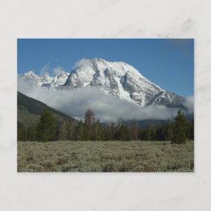 Cartão Postal Monte Moran e nuvens em Grand Teton