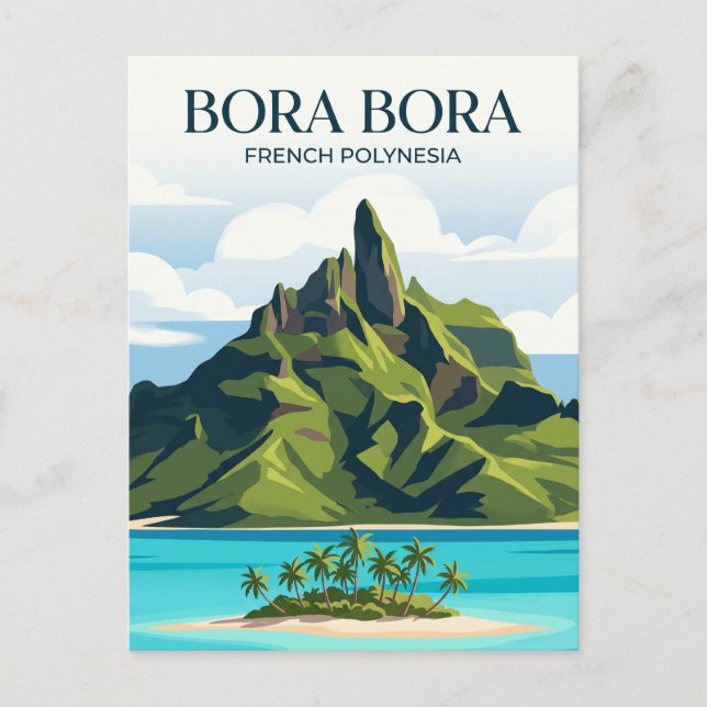 Cartão Postal Monte Otemanu Polinésia Francesa (Frente)