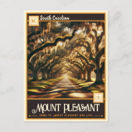 Cartão Postal Monte Pleasant, Carolina do Sul | Vintage