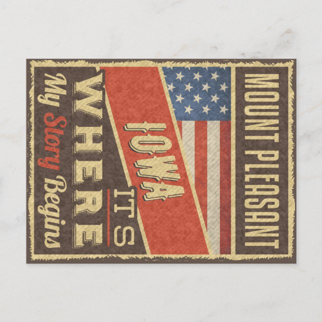 Cartão Postal Monte Pleasant Iowa (Frente)