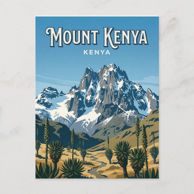 Cartão Postal Monte Quênia, Nanyuki, Central (Frente)