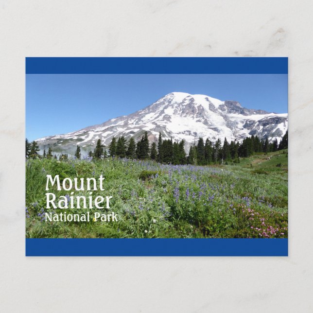 Cartão Postal Monte Rainier N.P. com texto (Frente)